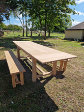 Charger l&#39;image dans la galerie, Ensemble table de ferme et bancs
